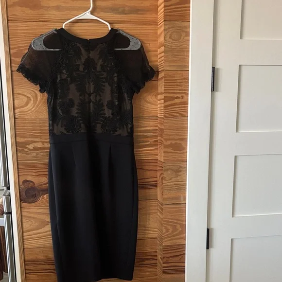 Tadashi Shoji Black Lace Midi Dress